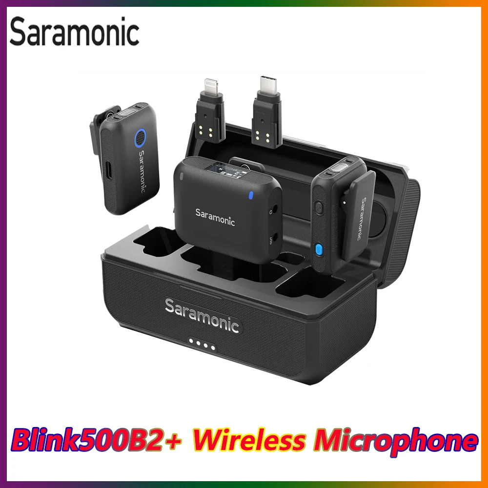 

Беспроводная петличная микрофонная система Blink500B2 + Saramonic для iPhone, Android, смартфонов, Youtube, записи, потокового видео