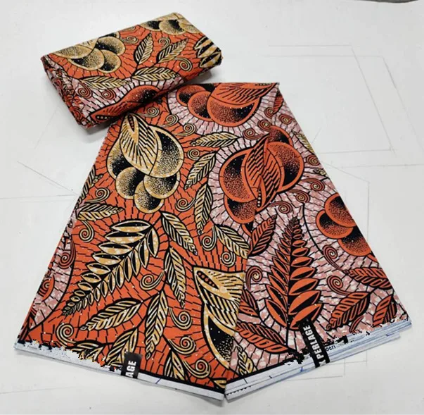 100% Cotton African Ankara Glitter Gold Wax Soft Flash Gold Print Pagne Wax Fabric With Diamond Women 6 Yards Party Dress 3