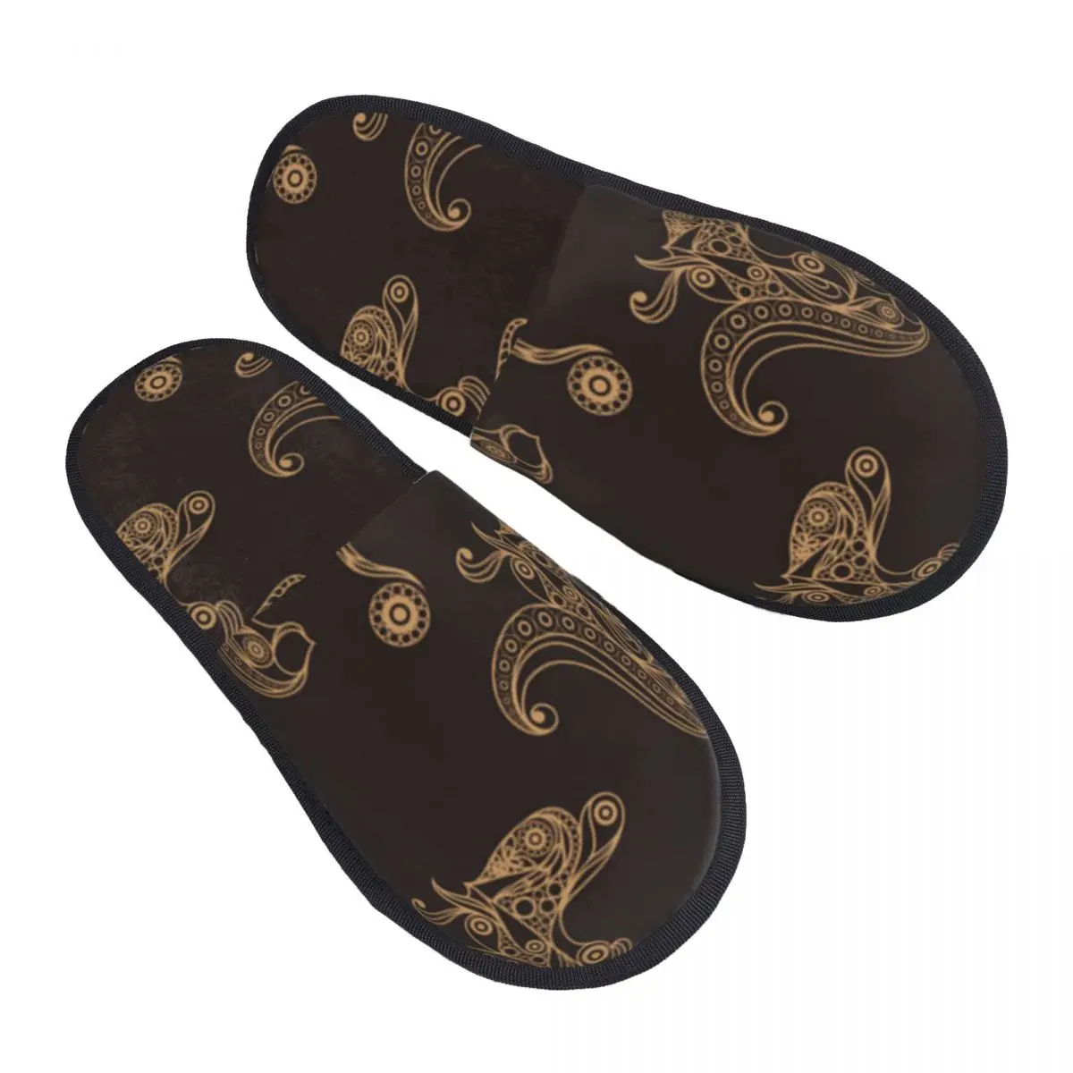 

Plush Indoor Slippers Lace Pattern With Virgo Warm Soft Shoes Home Footwear Autumn Winter