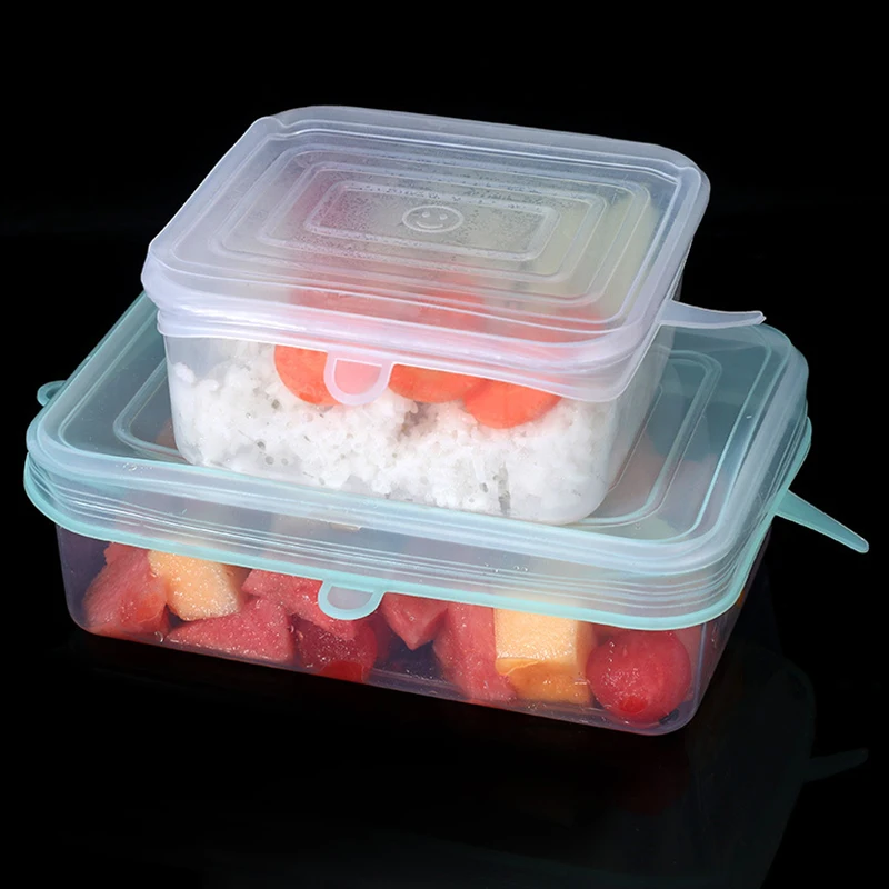 6-Piece Set of Stretchable Silicone Food Covers - Universal Kitchen Accessories
