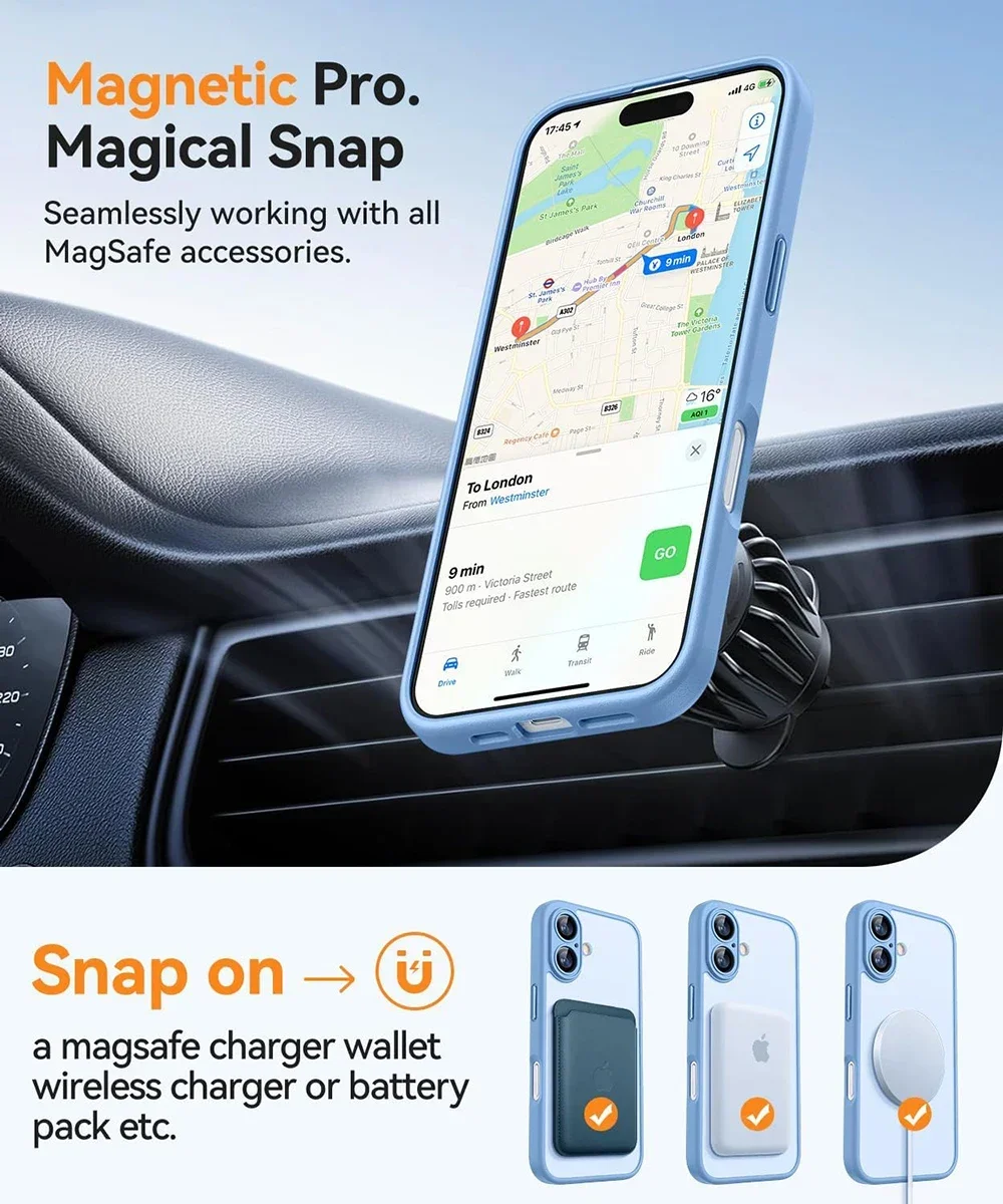 Magnetic Matte Translucent Armor Case with Magsafe Compatibility