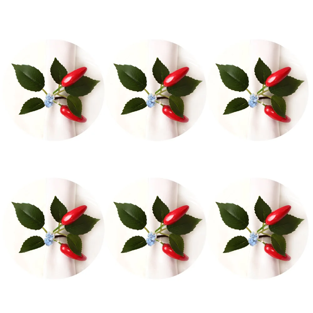 

10pcs/lot Simulation red pepper napkin ring harvest festival napkin ring plant napkin buckle