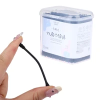 200pcs Disposable Cotton Swab Spiral Ear Cleaner Black Double Heads Medical Swab Lipstick Eyebrow Eyelash Cotton Bud Makeup Tool 1