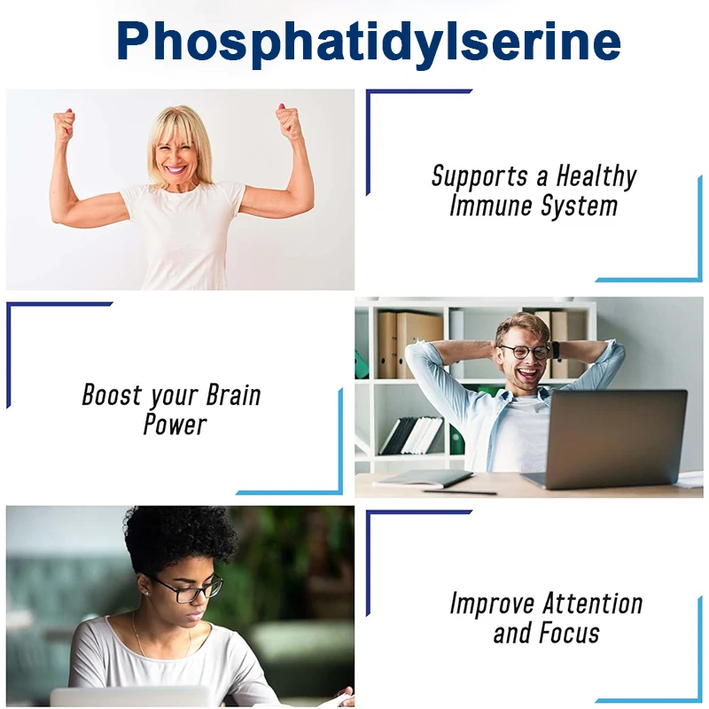BBEEAAUU Phosphatidylserine Capsules Support Brain Health Aging Cortisol Stress Memory Focus