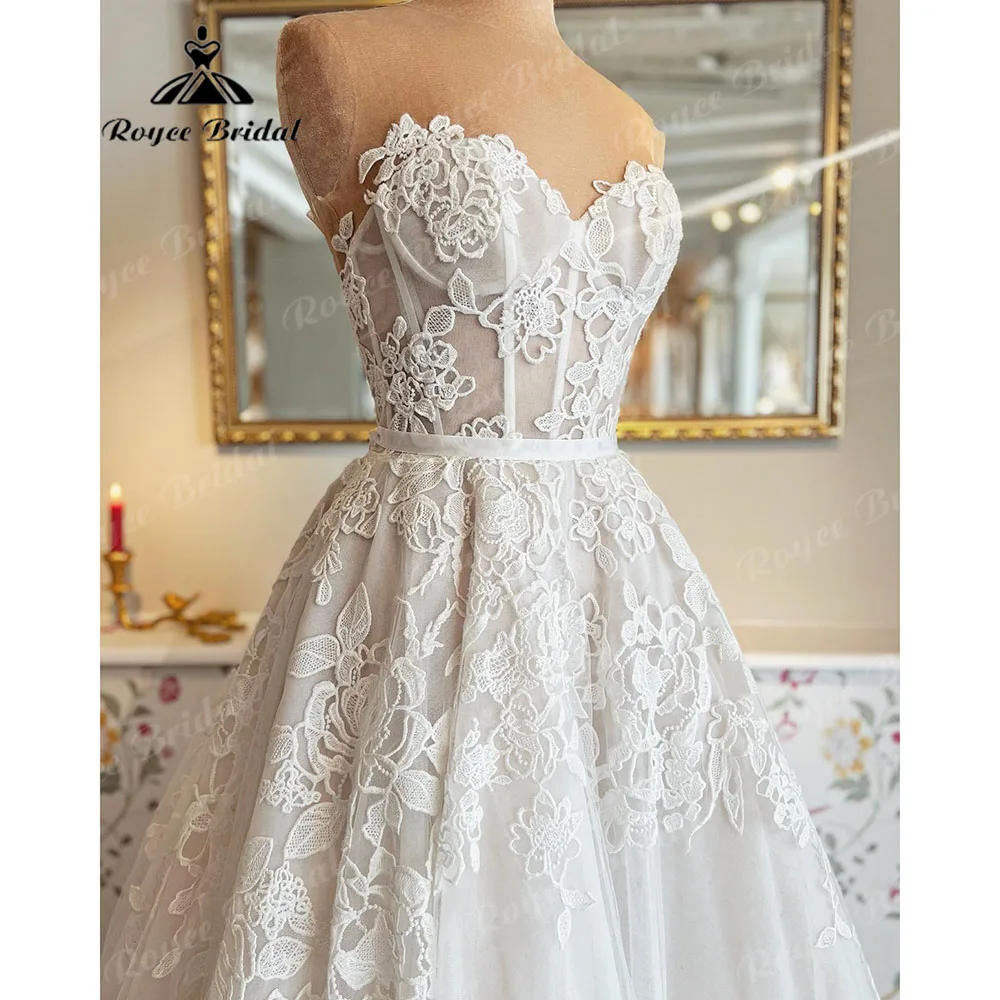bengalas boda Luxury Lace Appliues Off Shoulder Wedding Dress 2024  Sweetheart Neckline Bridal Gown vestiti da sposa Roycebridal - AliExpress