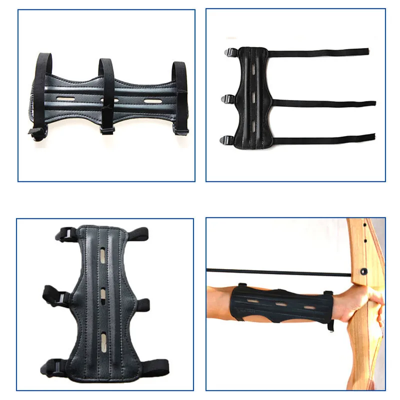 Archery arm guard Leather adjustable For hunting practice Protection safe strap armband