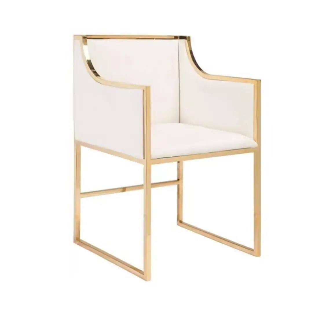 

Luxury stainless steel gold round back chair Wedding party hotel modern simple activity chair