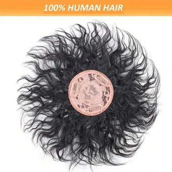 Topper per capelli umani da donna per macchie calve Diradamento dei capelli Onda riccia Parrucchino reale al 100% Aspetto naturale Sensazione nasconde Capelli bianchi grigi