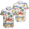 3D Full Print Hawaiian Dachshund Graphic Shirt For Men Summer Casual Button Up Surfing Beach Shirts Blusas Mens Oversize Tee Top 2