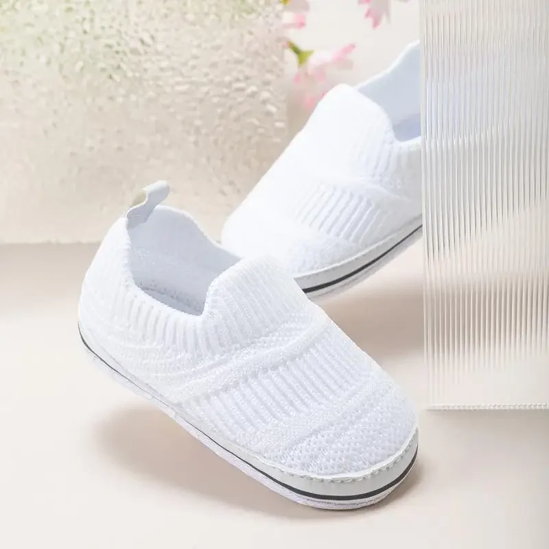 New Newborn Baby Girls Boys Shoes Mesh Breathable First Walkers Gray Pink White Soft Soled Non-slip Crib Shoes 0-1 Years Old