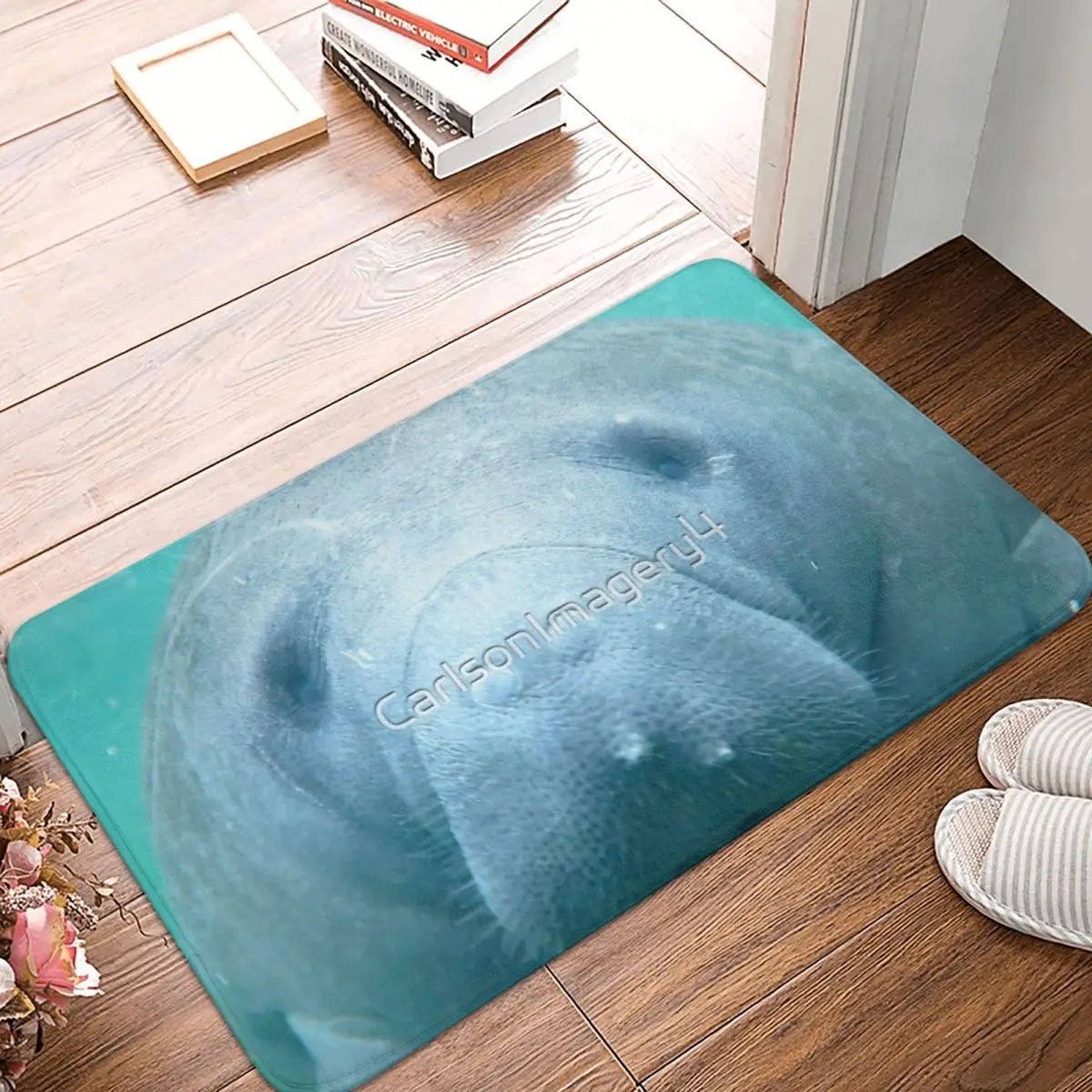 

Watercolor Manatee 01, Three Sisters Spring 40x60cm Carpet Polyester Floor Mats Fashionable Durable Indoor