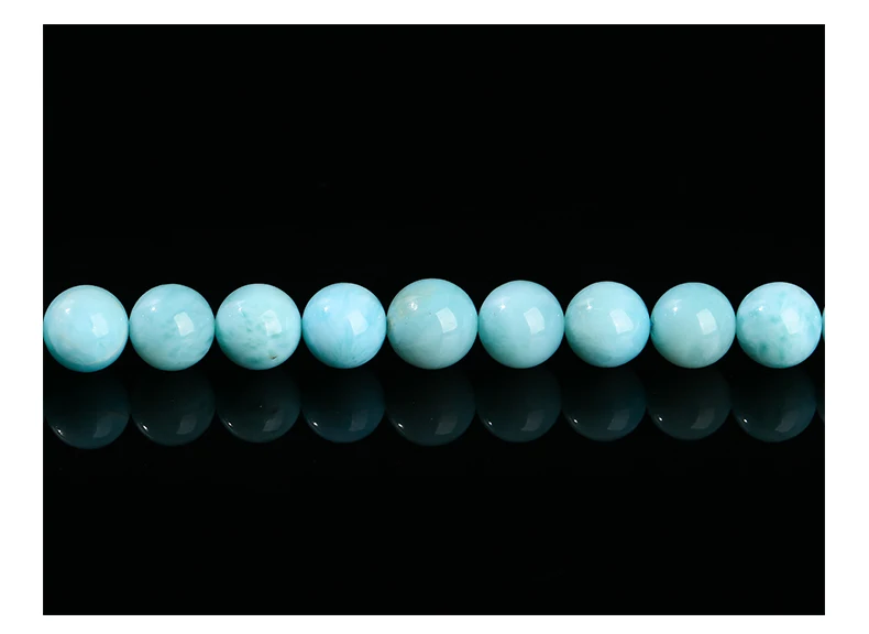 3A natürliche Dominica Larimar Steinperle glatt rund lose Spacer Ozean Meer Edelstein für Schmuckherstellung DIY Armband Zubehör – Detail 9