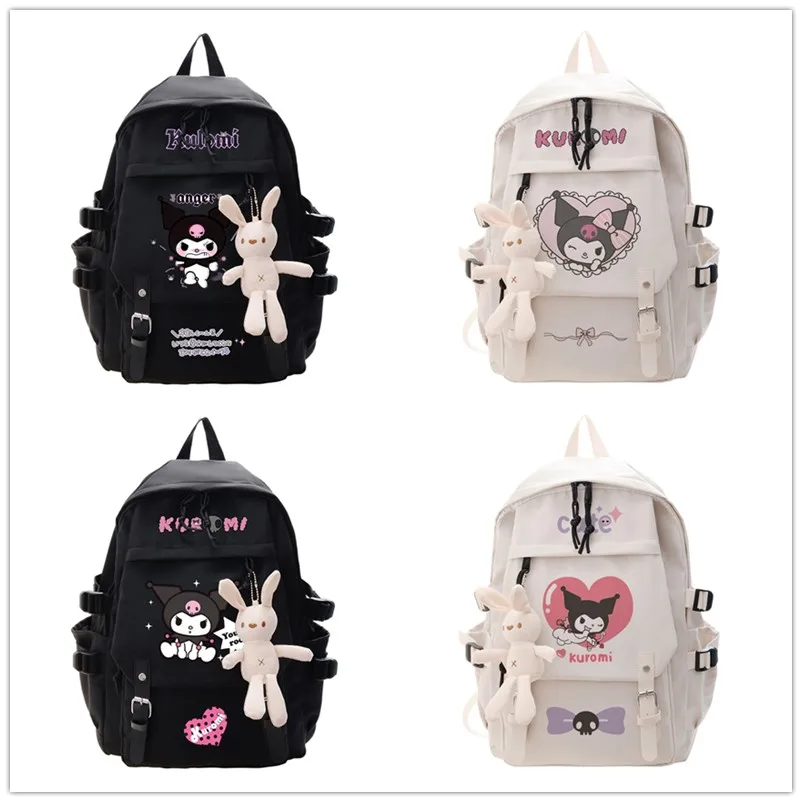 sanrio-kawaii-kurom-my-melody-doll-backpack-anime-cartoon-creative-cute-student-large-capacity-schoolbag-christmas-birthday-gift