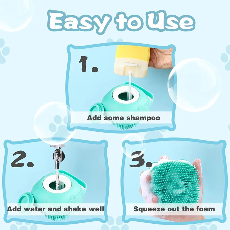 Dog Shampoo Massager Brush Bathroom Puppy Cat Soft Safety Silicone Comb Protect Skin Cats Shower Grooming Tool Pet Accessories images - 6