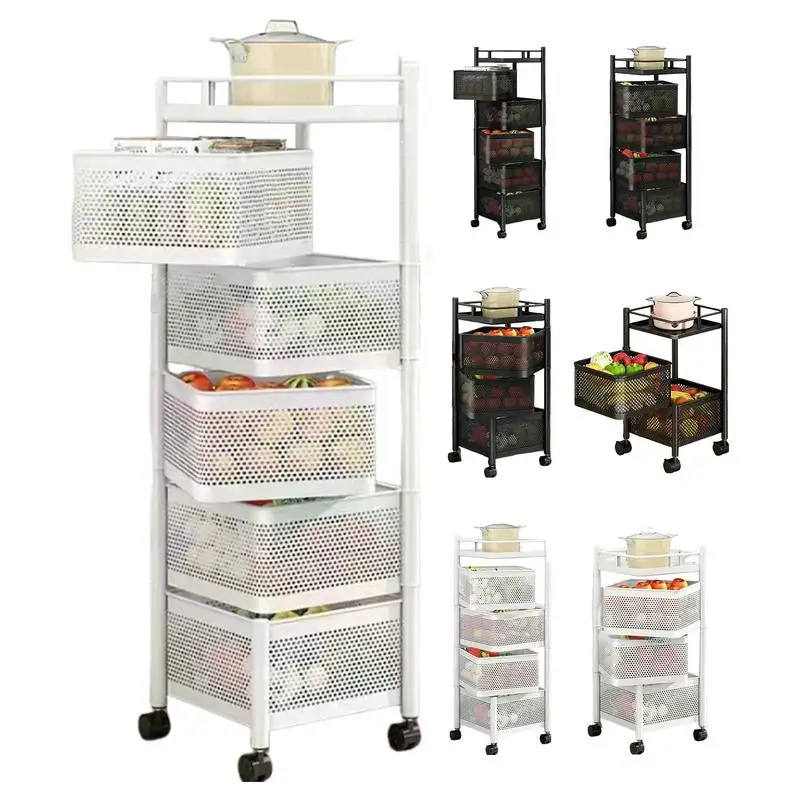 

Rotating Shelves Multi-Layer Cutlery Holder Kitchen Storage Rack Large Capacity Household Fruits Snacks Vegetables Organization