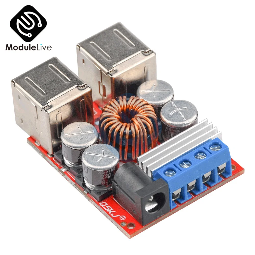 DC-DC Auto Charging Board 8V-35V 5V 8A Car Power Supply Step Down Buck Converter Module 4 Port USB Output mobile Charger