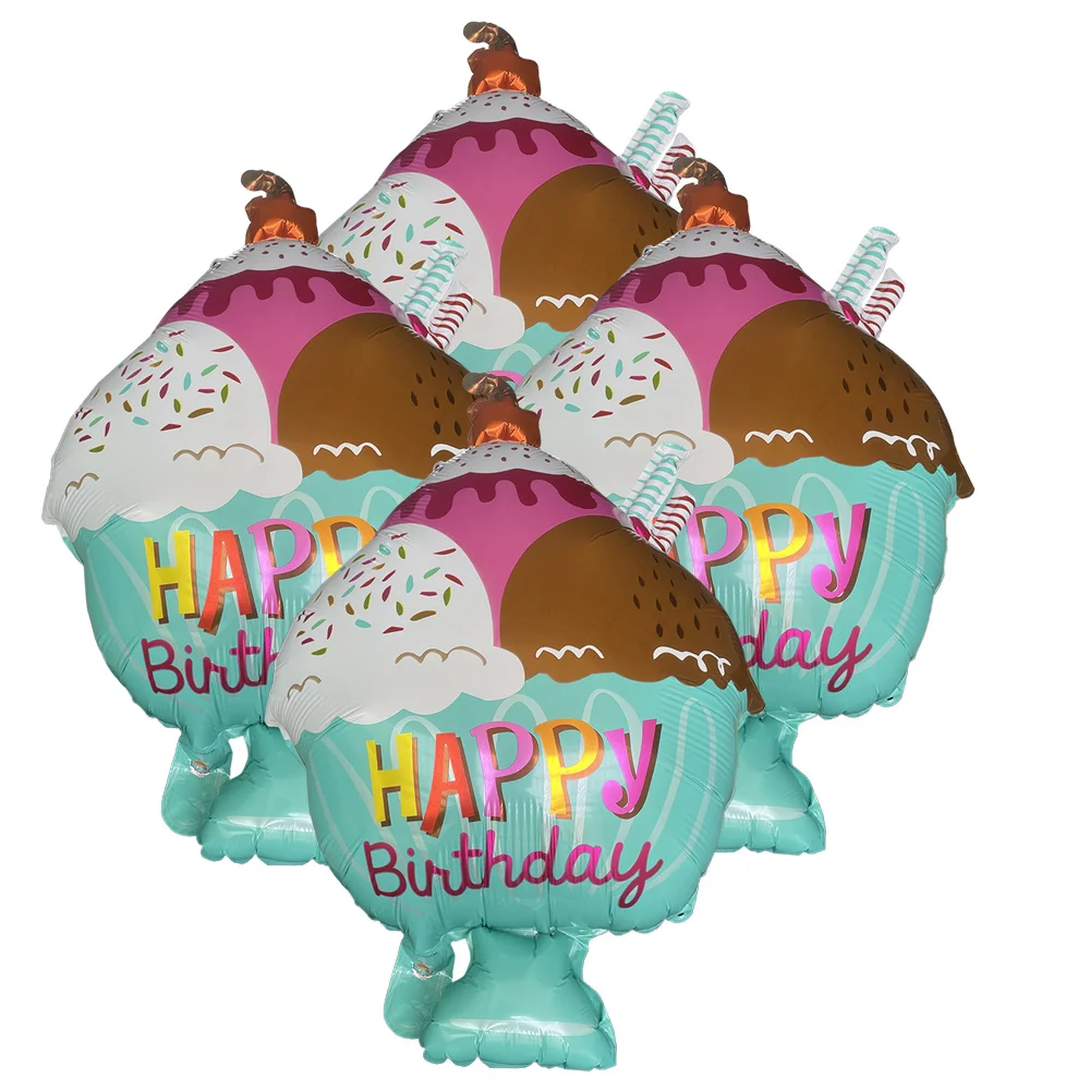 

4pcs Donut Birthday Ice Cream Foil Balloon Hawaii Party Luau Decoration Girl Woman Birthday Gifts Coconut Fruit Shape Balloon