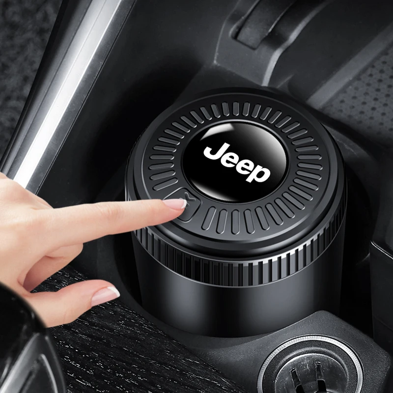 자동차 재떨이 뚜껑이 있는 안티 재떨이 LED 재떨이 Jeep Grand Cherokee Wrangler JK Gladiator Compass Renegade Wagoneer Avenger용