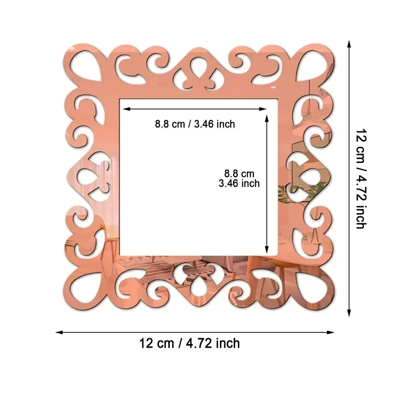 Self-Adhesive 3d Panels Wall Sticker Light Switch Cover Mirror Face Stickers on The Wall Home Room Decoration Photo Frame Shape