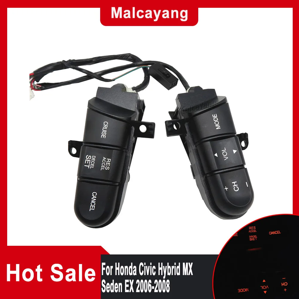 Pulsante Di Controllo Dell'Interruttore Del Volante Auto Cruise Audio Remote Per Honda Civic Hybrid Mx Seden Ex 2006-2008 Muslimate