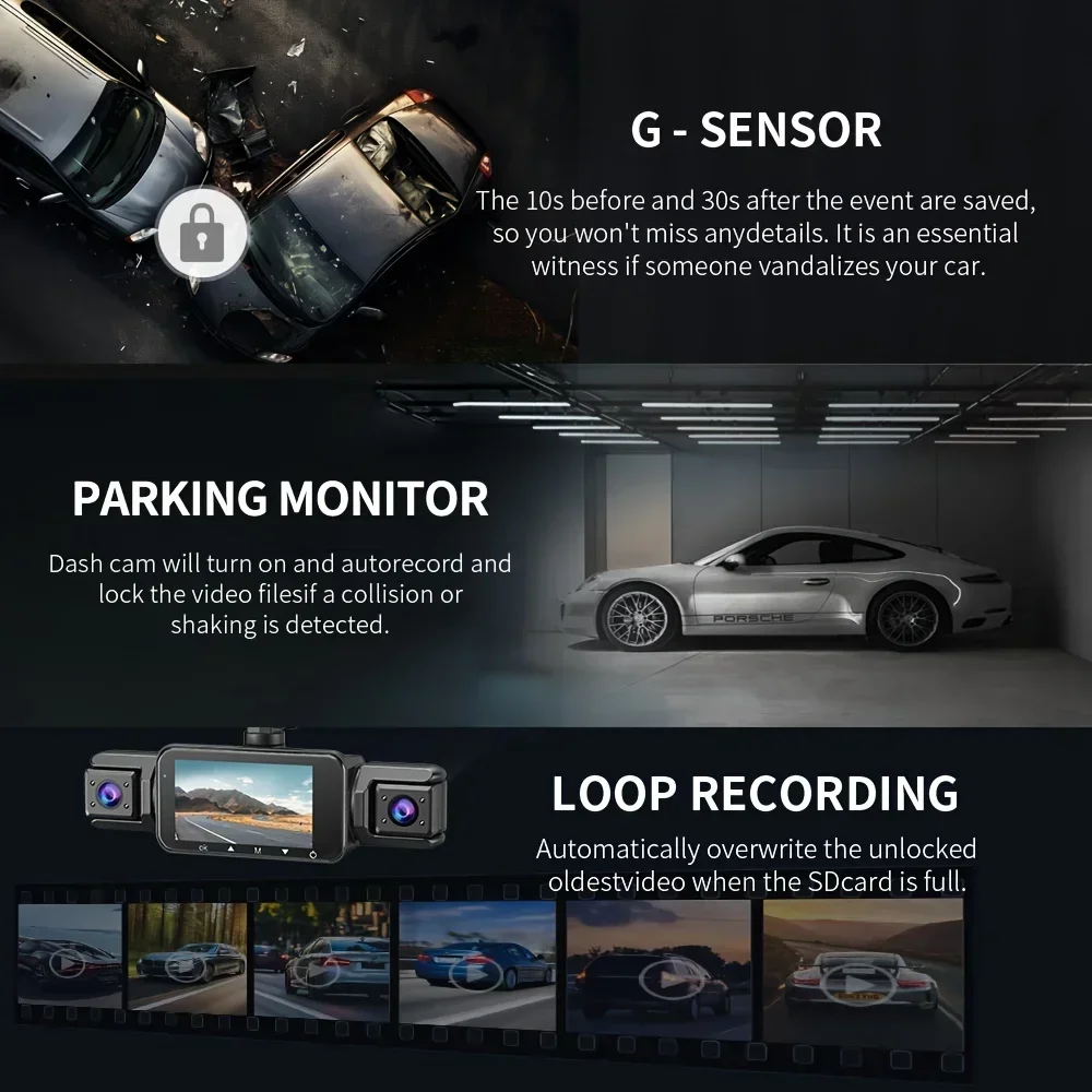 Car Dash Cam 4CH Black Box 4*1080P With GPS WIFI dash car camera Driving Recorder Night Vision Parking Monitor car accessories