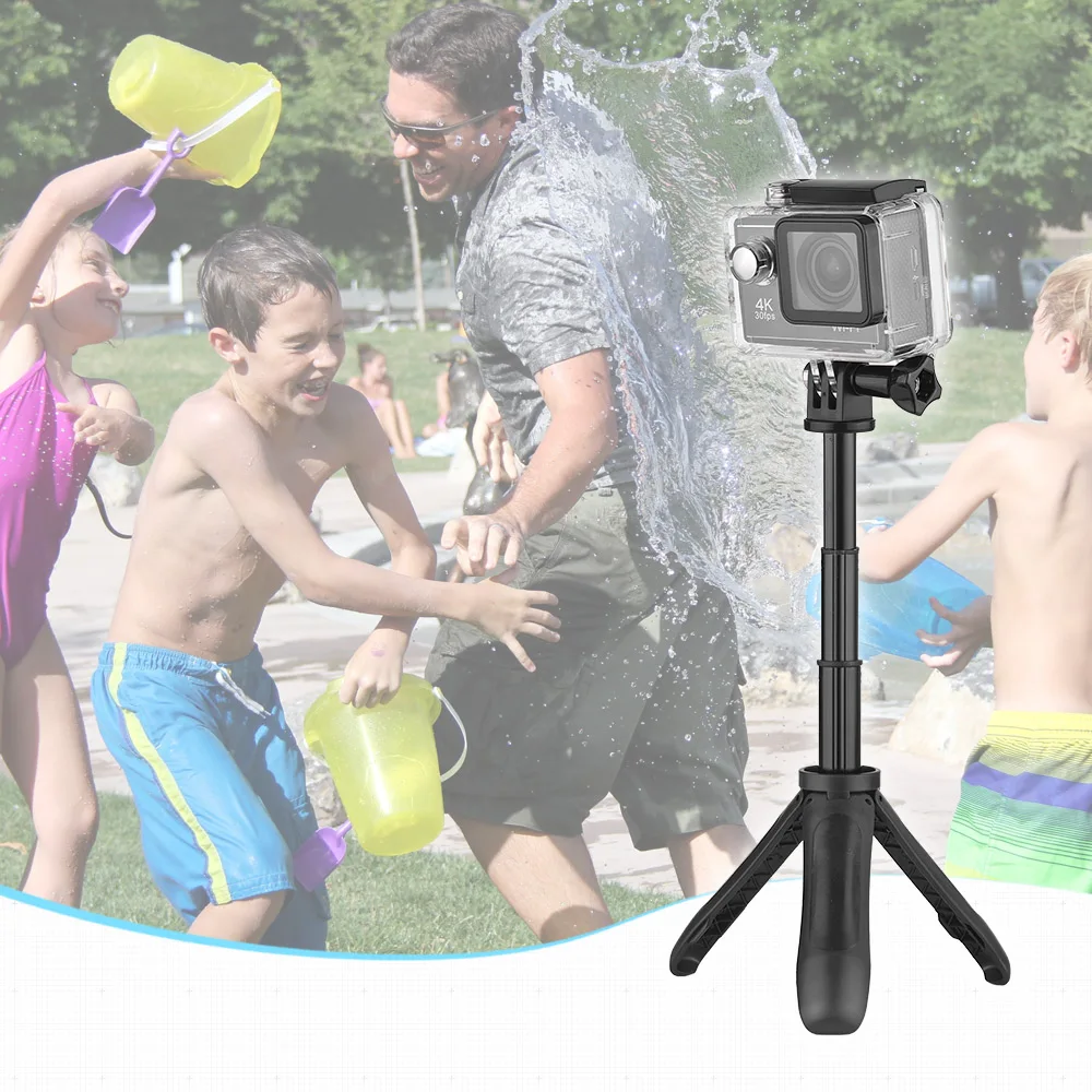 Mini Extension Selfie Stick Tripod Stand Hand Grip for GoPro Hero 3/5/4/3+3 for Yi Lite/4k/4k+ SJCAM/Andoer/AKASO
