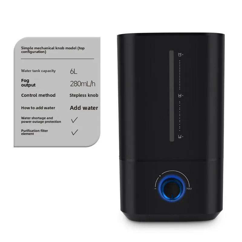 6L luchtbevochtiger Intelligente constante luchtvochtigheid, grote capaciteit en stil ontwerp, gezonde bevochtiging, multifunctioneel ontwerp