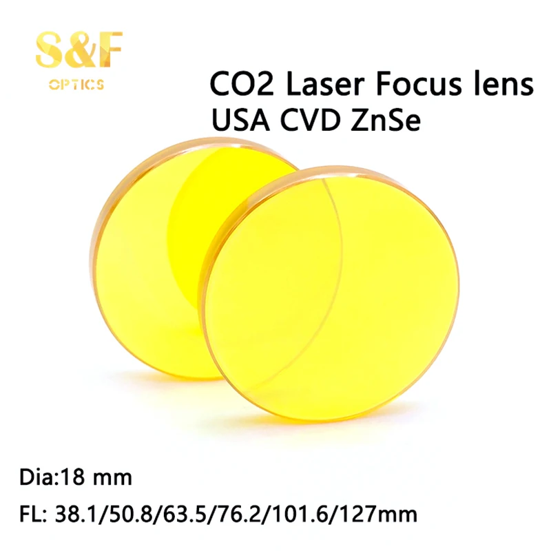 ZnSe FOCUS LENS18 mm DIA FL 101.6 mm 4"  USA CVD MENISCUS CO2 LASER CUTTER 