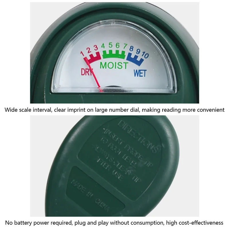 Soil Moisture Sensor Soil Dry Meter Wet Tester Metal Probe Gardening Intensity Measurement Analysis Outdoor Plant Hygrometer 1pc