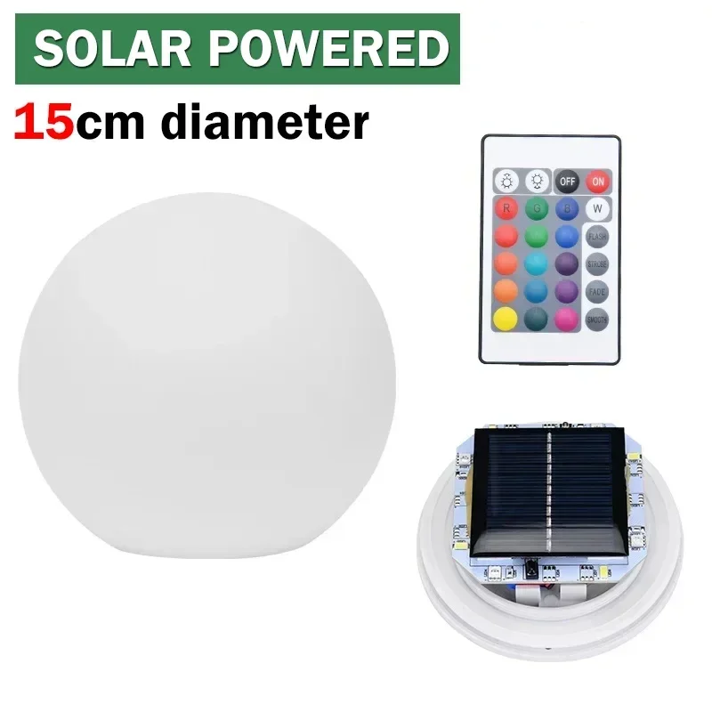 Bola de luz LED Lámpara solar Exterior Césped Lámpara Bola luminosa Piscina Iluminación Control remoto - Imagen 11 de 11