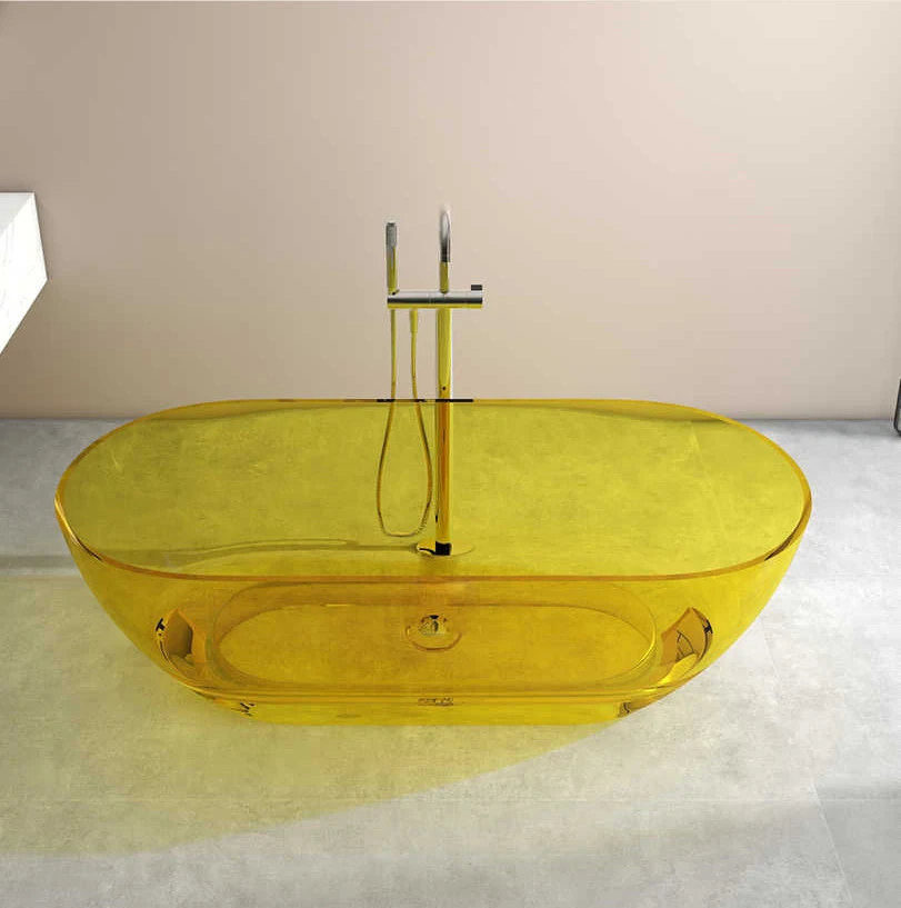 1500x750x550mm New Design Resin Freestanding Bathtub Online Celebrity Colored Transparent Muti-Sized Tub RS1038-1A 4