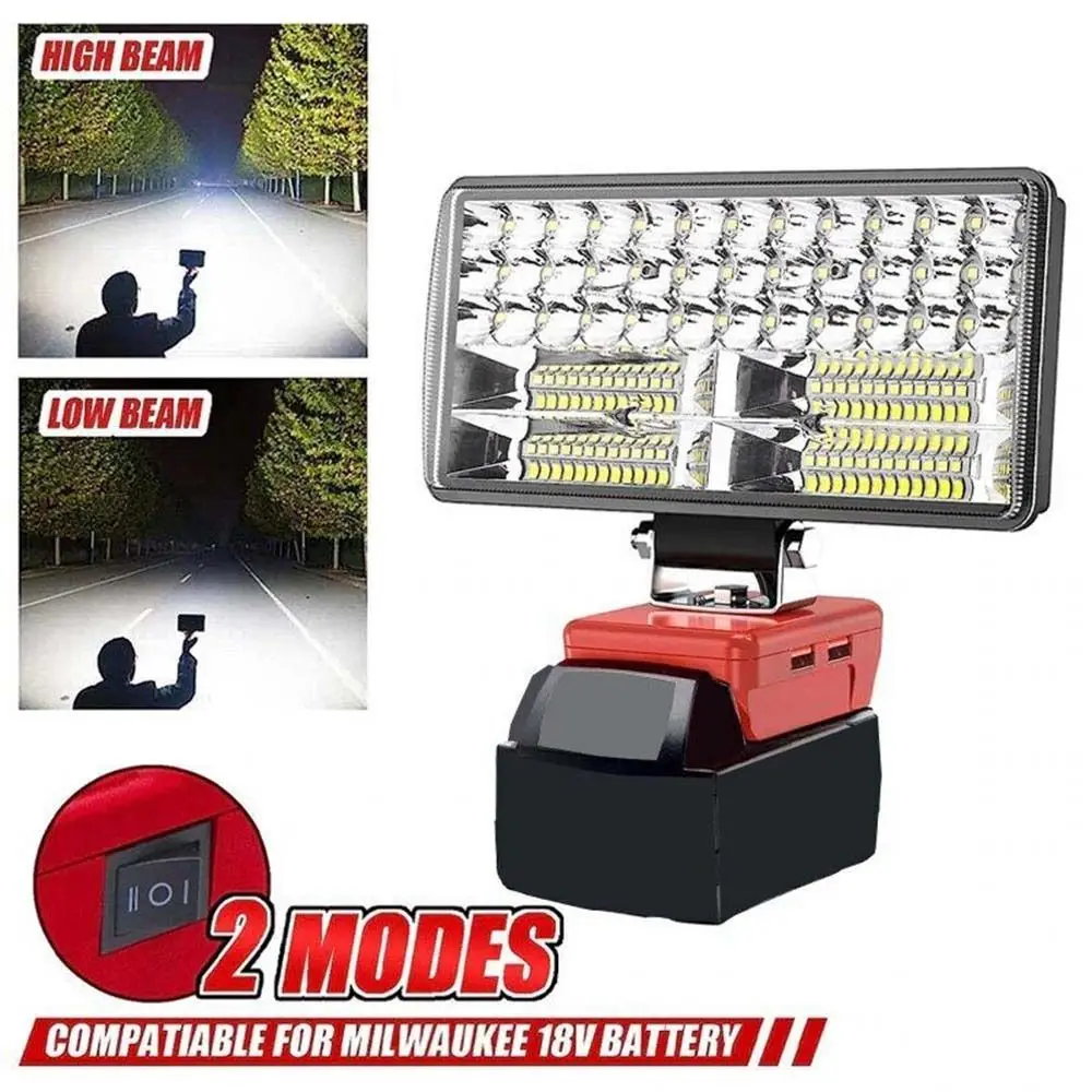 

Wireless LED Work Light Portable Dual USB 8Inch Spotlight Engineering Lighting Flashlight for Milwaukee Outdoor