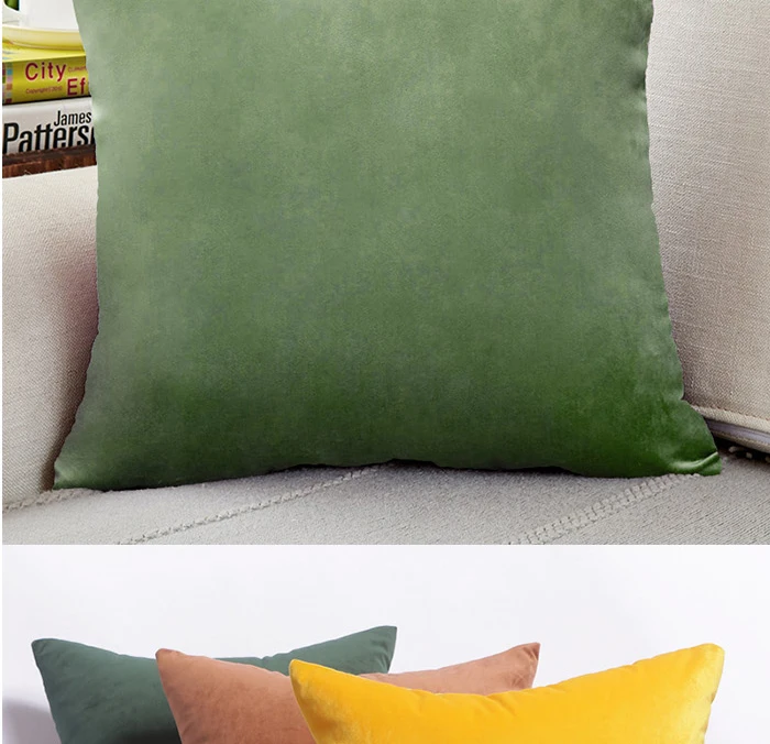 Description Picture 4 of itemMint Green Velvet Cushion Cover Soft Pillow Cover 45X45 Pillow Case for Living Room Sofa Nordic Home Decor Throw Pillow Cover
