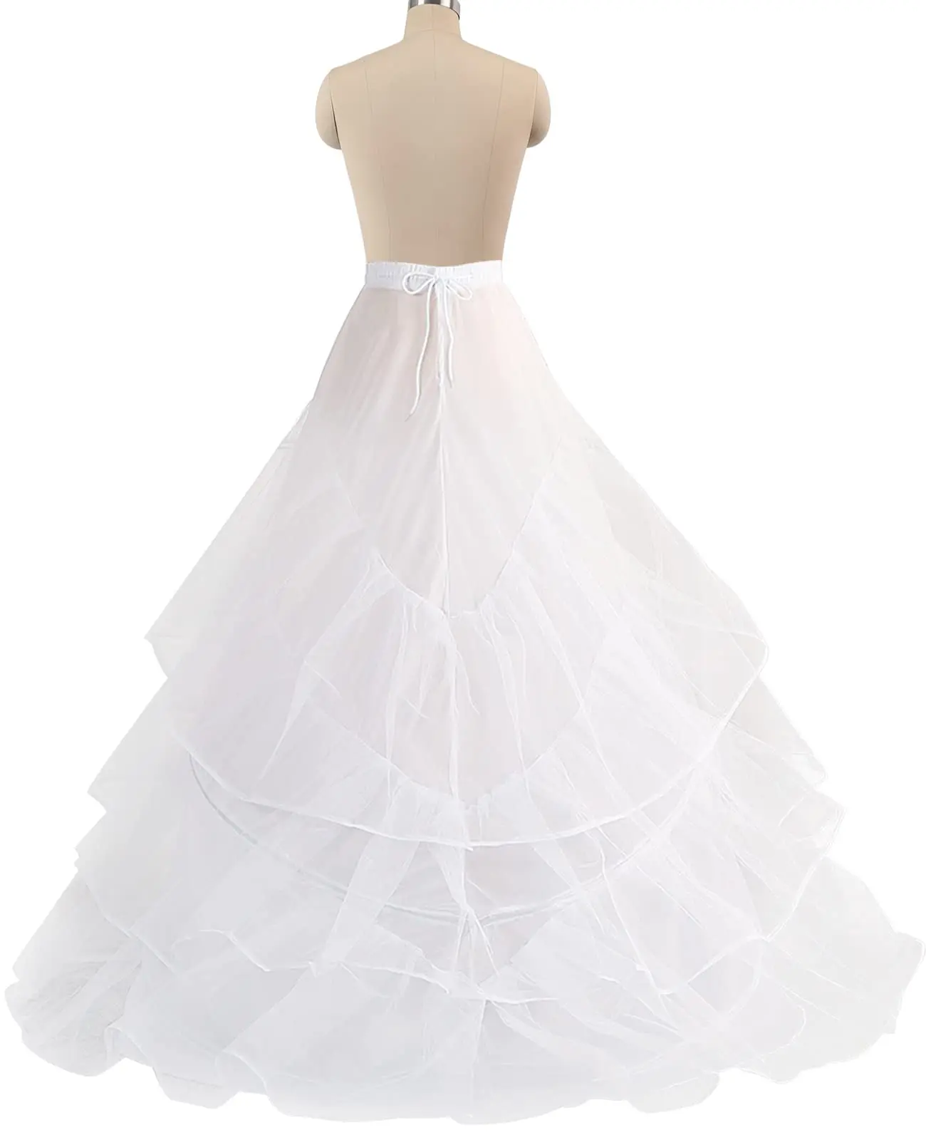 Women Mermaid Petticoat Crinoline 3 Layers Floor Length Underskirt for Wedding Dress