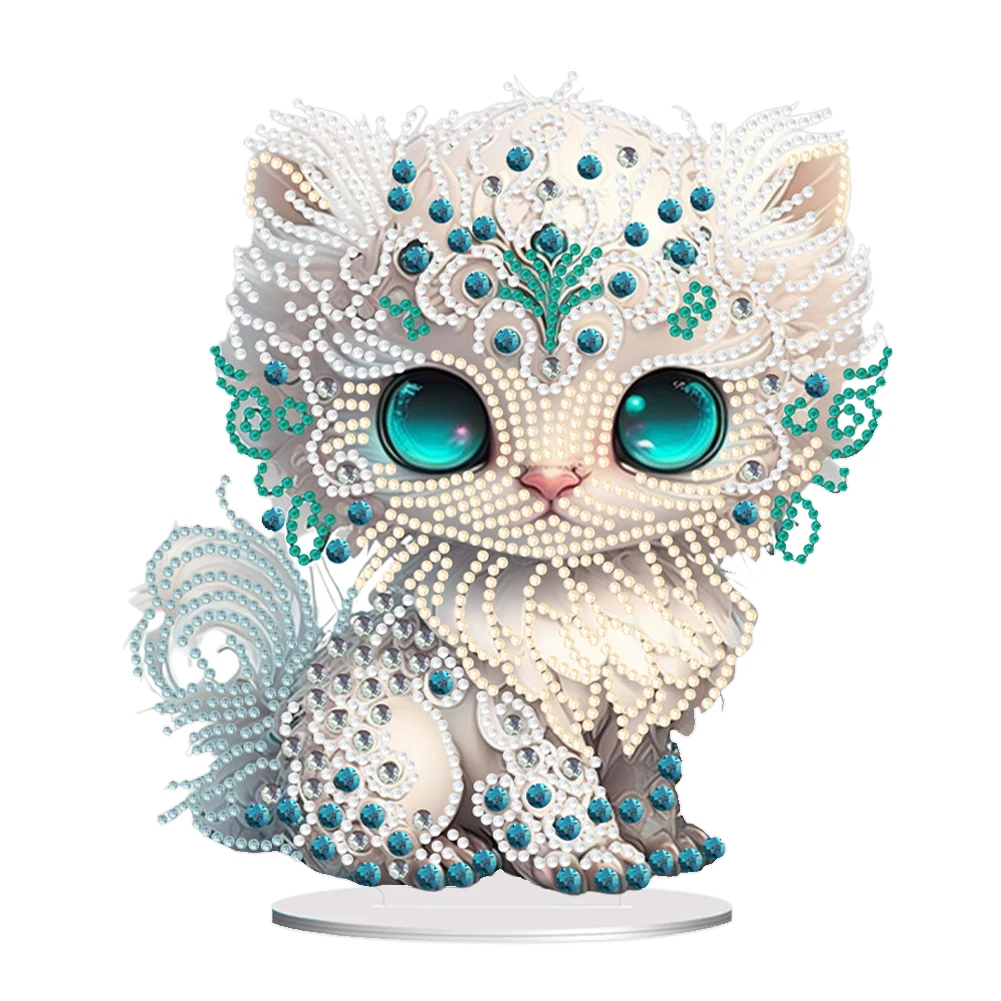 ABEUTY DIY 5D Diamond Painting Kit - Colorful Cat & Butterfly, Partial Drill, 30x30cm Art Craft