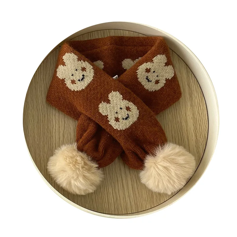 Korean Version Children's Scarf Winter Ins Cute Little Rabbit Boys and Girls Knitted Neck Cover Baby Scarf 2-6years