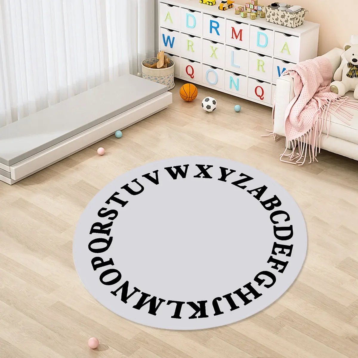 

Letter Carpet Living Room Decoration Floor Mat Children's Room Carpet Cartoon Round Carpet Decoration Salon Bathroom Mat Rugs