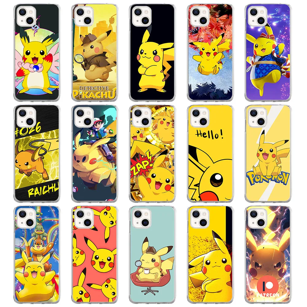 Custodia Morbida Per Iphone 7 8 11 12 13 14 Mini Pro Max Plus Al-64 Super Pikachu