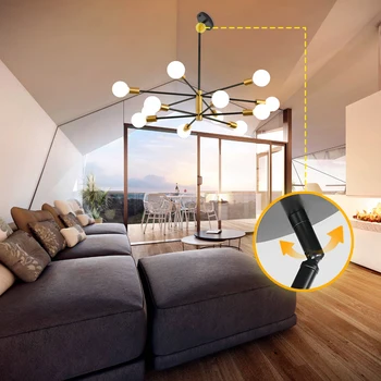 Modern Sputnik Linear Chandeliers LED Lamp 8/12 Light Home Decoratiom Lighting Indoor Fixtures Pendant Ceilin Lusters Luminaires 4