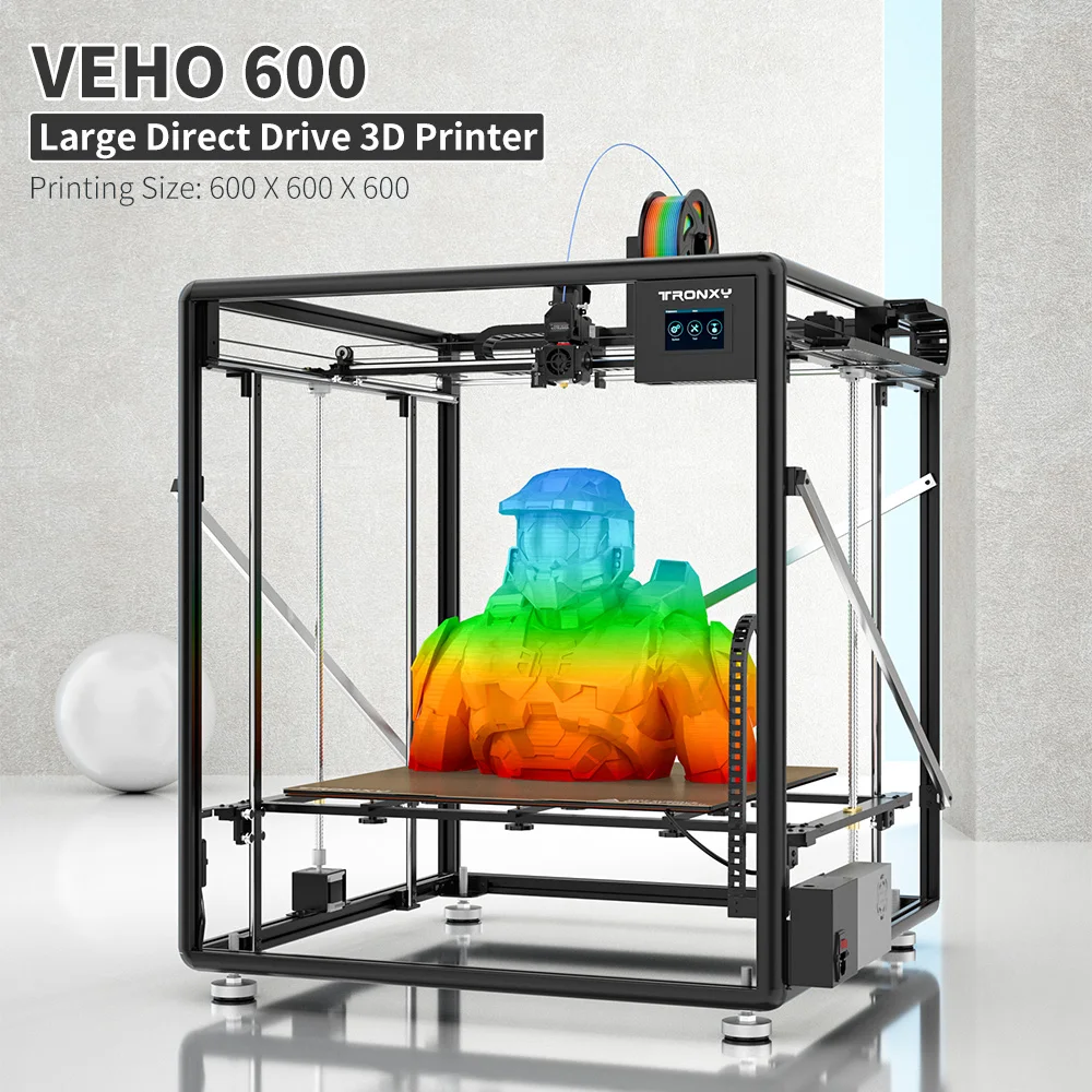 

TRONXY High Precision VEHO 600 DIY 3d Printer with 600*600*600mm large print size Direct Extruder Fast Printing Auto-leveling