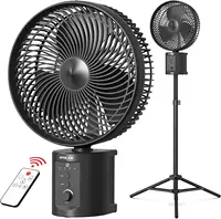 Opolar 2-in-1 Stand and Table Fan Auto Oscillation with 2 Rechargeable Batteries 20000mAh,Remote,Retractable and Removable Stand 1
