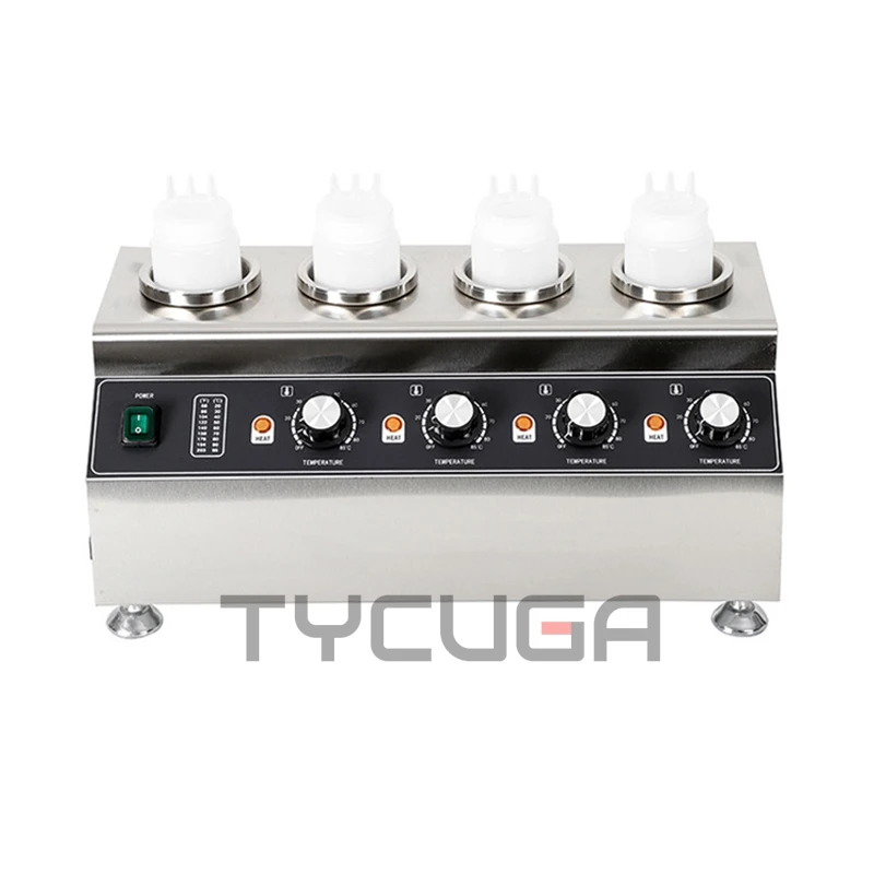 Sauce Warmer Commercial Chocolate Warming Machine Stainless Steel Electric Soy Jam Heater Filling Machine 1/2/3 Bottles 110V220V 6