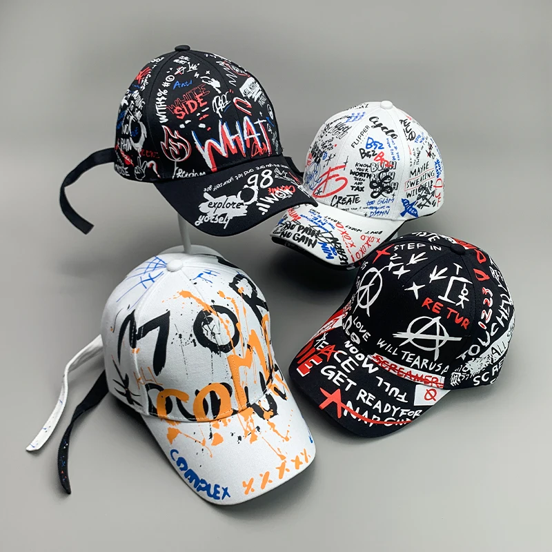 New Graffiti Hip-Hop Kpop Men Women Baseball Hats Cotton Breathable Snapback Skateboard Sport Caps Adult Cool Streetwear Fashion_voghion.com