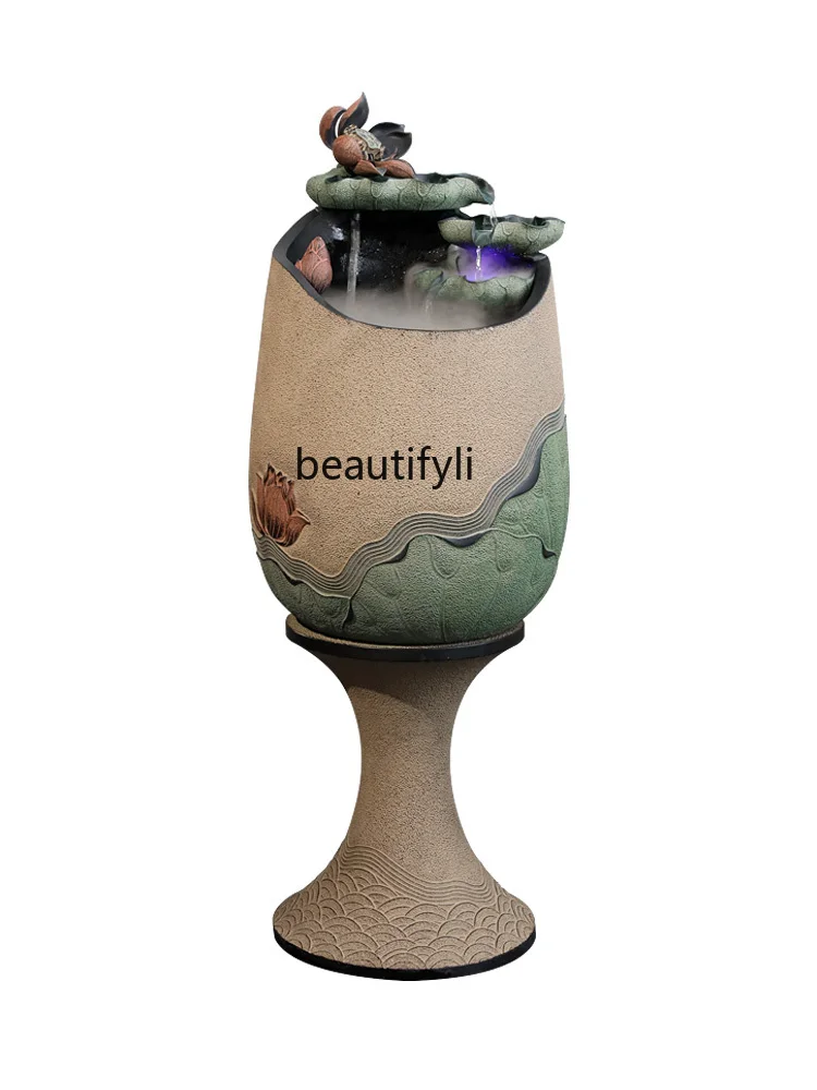 

Living room flowing water ornaments Chinese style floor-standing water feature Chinese style decorative recycling ornaments