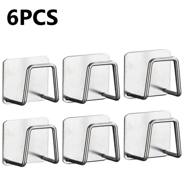 Stainless Steel Sponges Racks Self Adhesive Sink Sponges Drain Drying Rack Kitchen Sink Accessories Storage Holders 5PCS