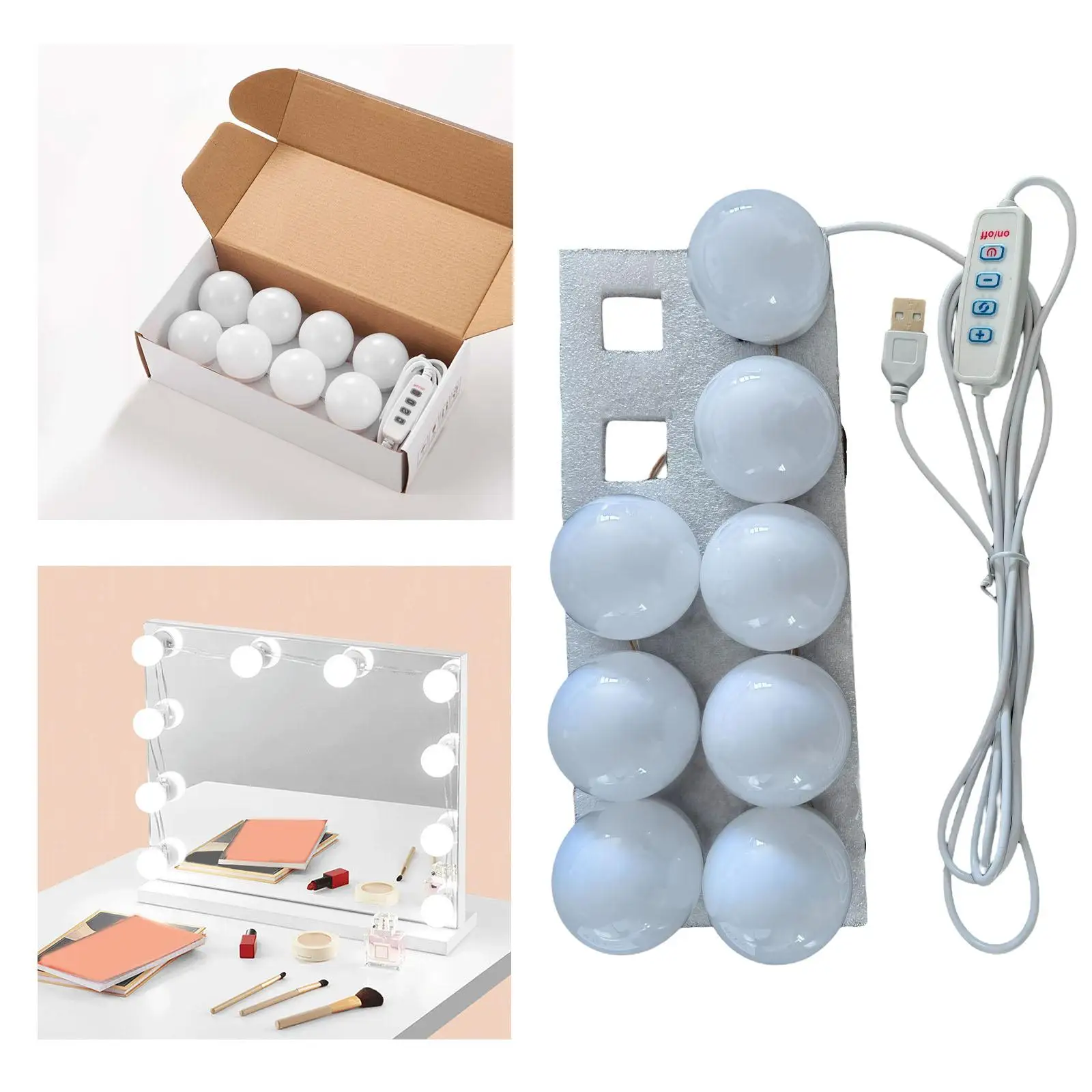 Vanity Mirror Light Kit,LED Light for Mirror USB Charger,LED