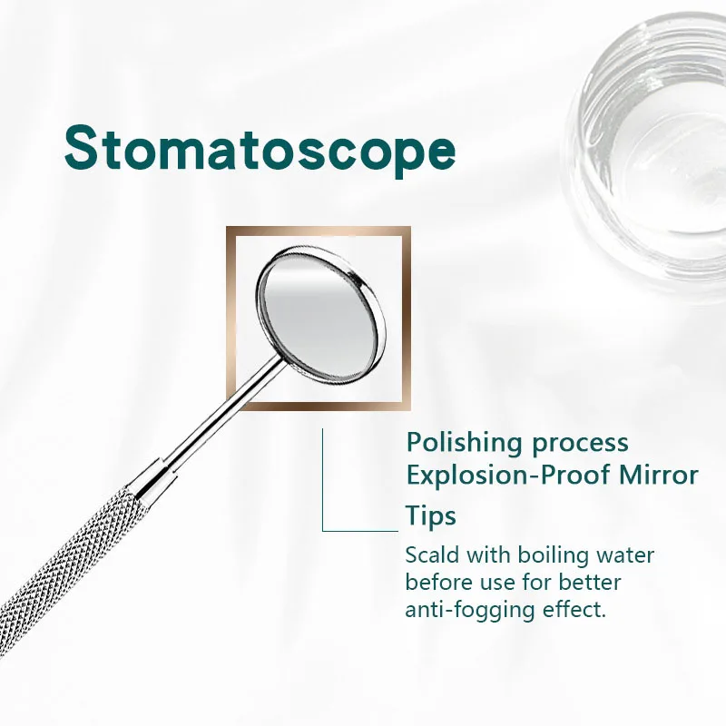 304 Stainless Steel Dental Tools Mouth Mirror Probe Tartar Protector Tartar Tools Dentist Tool Set Decalcification 4