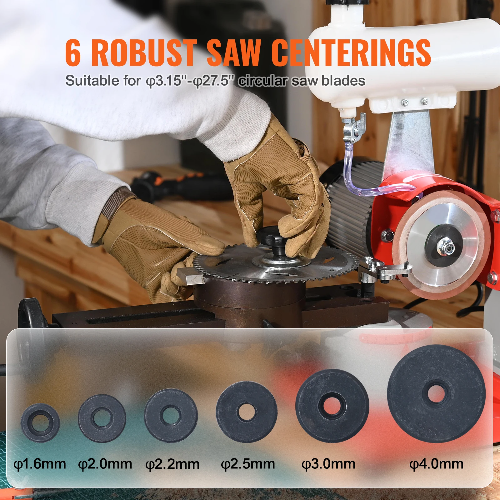 VEVOR 370W 3600RPM Circular Saw Blade Sharpener with Water Injection for Carbide Tipped