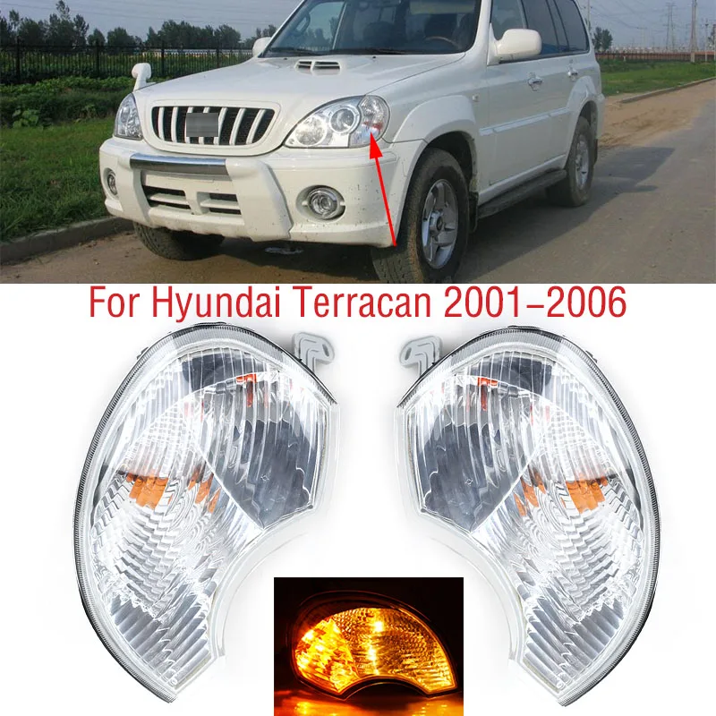 

For Hyundai Terracan 2001 2002 2003 2004 2005 2006 Car Front Bumper Headlight Headlamp Side Marker Corner Turn Signal Light Lamp