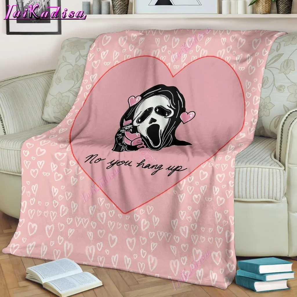GhostfaceBlanketScreamScaryFlannelSoftCoverHorrorKiller
